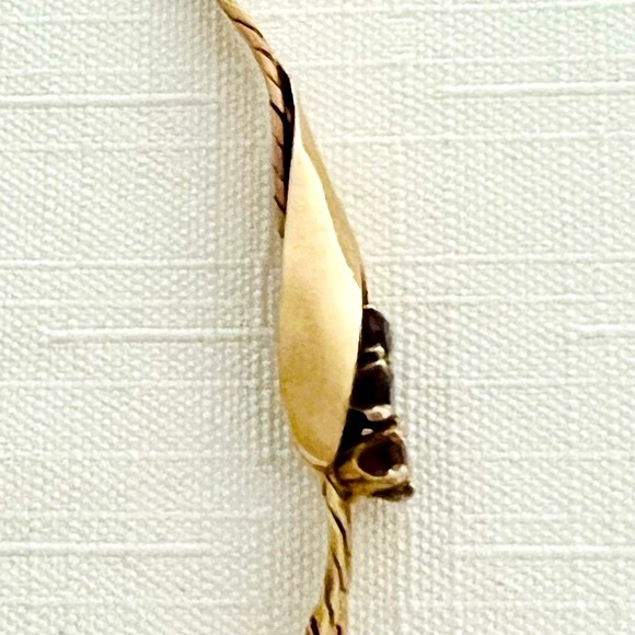 Bracelet~Italy 14K & 3~Garnets / Stamped / Vintage - Picture 12 of 16